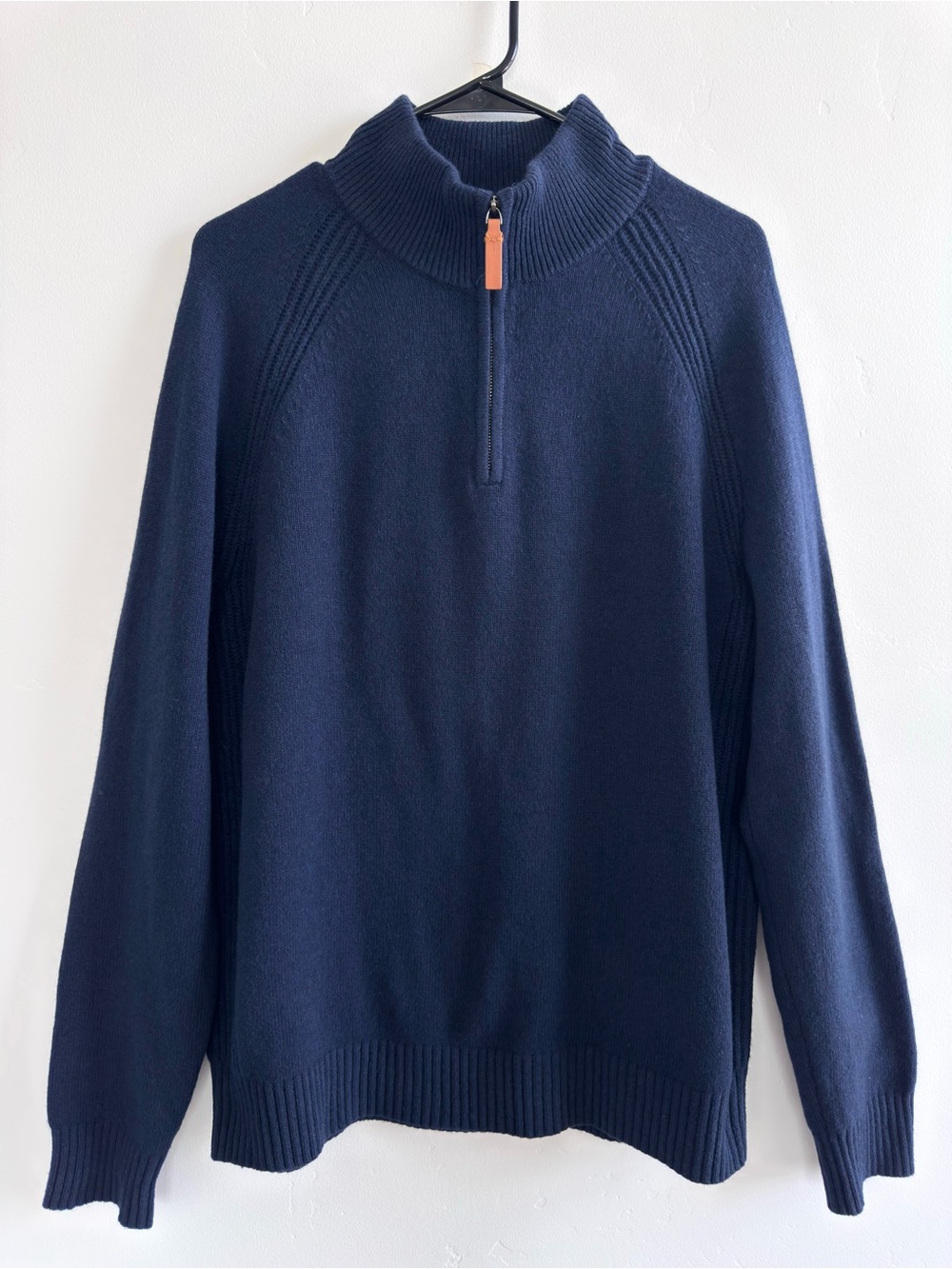 Banana Republic Italian Yarn Wool Quarter Zip Sweater Navy Men’s Tall L Casual